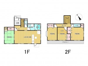 小牧市大字二重堀、中古一戸建ての間取り画像です