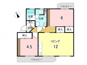 春日井市岩成台、マンションの間取り画像です