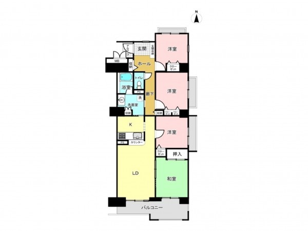 小牧市城山、マンションの間取り画像です