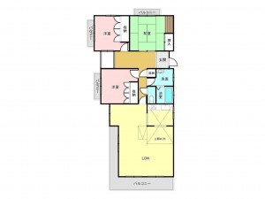 春日井市中央台、マンションの間取り画像です