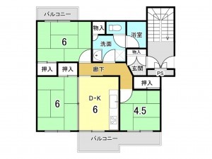 春日井市岩成台、マンションの間取り画像です