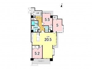 春日井市高蔵寺町、マンションの間取り画像です