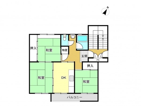 春日井市中央台、マンションの間取り画像です