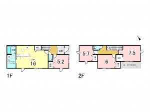 小牧市大字舟津、新築一戸建ての間取り画像です