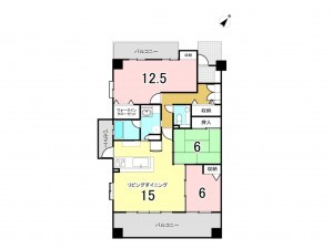 春日井市藤山台、マンションの間取り画像です