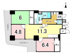 小牧市篠岡、マンションの間取り画像です