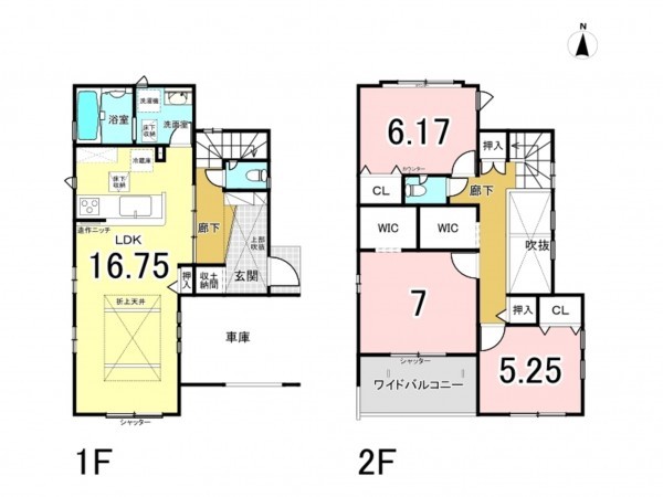 小牧市新町、新築一戸建ての間取り画像です