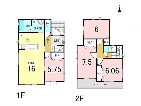小牧市大字池之内、新築一戸建ての間取り画像です