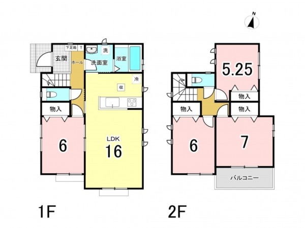 小牧市大字林、新築一戸建ての間取り画像です