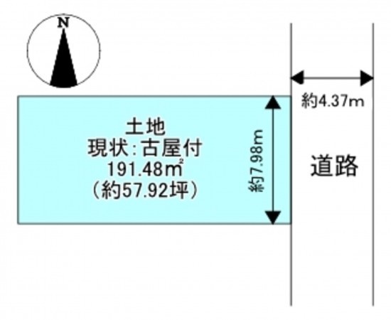 京都市上京区今出川通寺町西入２筋目上る柳風呂町、土地の間取り画像です