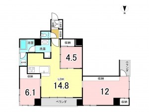 京都市上京区東橋詰町、マンションの間取り画像です