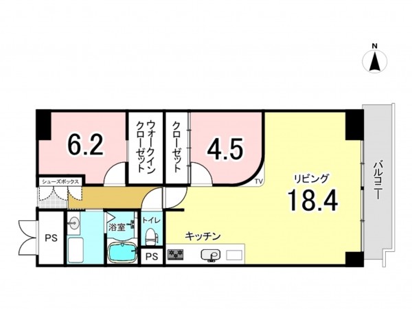 京都市上京区泰童片原町、マンションの間取り画像です