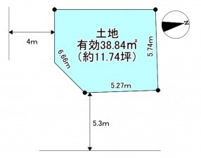 京都市上京区下長者町通六軒町西入利生町、土地の間取り画像です