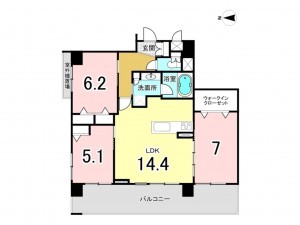 京都市上京区椹木町通堀川東入西山崎町、マンションの間取り画像です