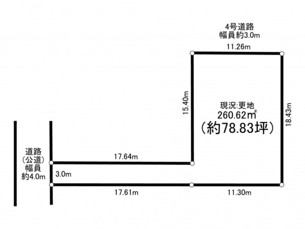 京都市上京区小川通元誓願寺下る靭屋町、土地の間取り画像です