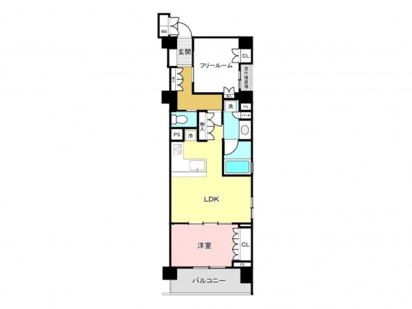京都市上京区東堀川通中立売下る一町目、マンションの間取り画像です