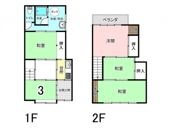 京都市上京区小川通今出川上る東入北兼康町、中古一戸建ての間取り画像です