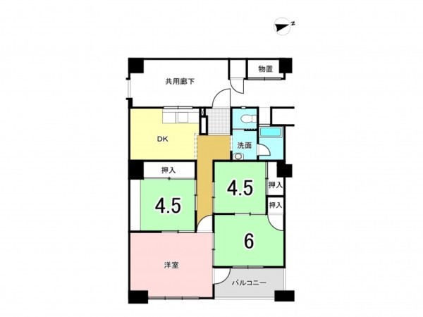 京都市上京区五辻通浄福寺西入一色町、マンションの間取り画像です