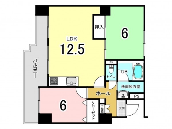 京都市上京区今出川通堀川東入飛鳥井町、マンションの間取り画像です