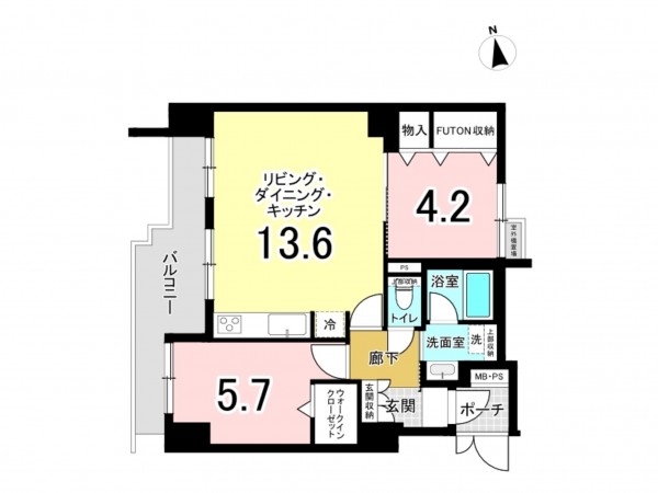 京都市上京区今出川通堀川東入飛鳥井町、マンションの間取り画像です
