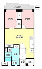 京都市上京区五辻通浄福寺西入一色町、マンションの間取り画像です