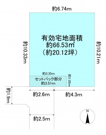 京都市上京区今小路通御前通西入紙屋川町、土地の間取り画像です