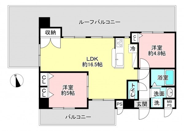 京都市上京区今出川通小川東入南兼康町、マンションの間取り画像です