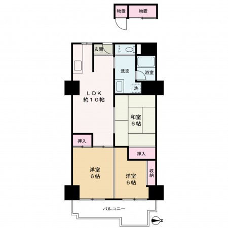 京都市上京区有馬町、マンションの間取り画像です
