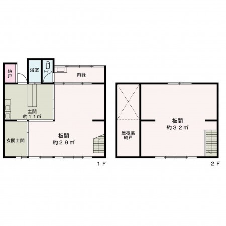 京都市上京区元誓願寺通大宮東入寺今町、中古一戸建ての間取り画像です