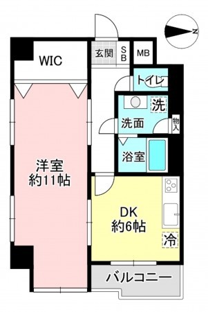京都市上京区千本通出水下る東入十四軒町、マンションの間取り画像です