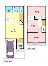 京都市上京区一条通六軒町西入三条殿町、新築一戸建ての間取り画像です