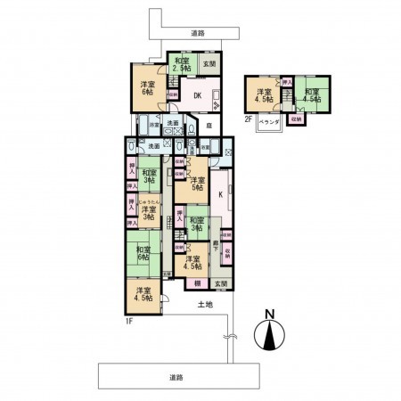 京都市上京区今出川通七本松西入真盛町、中古一戸建ての間取り画像です
