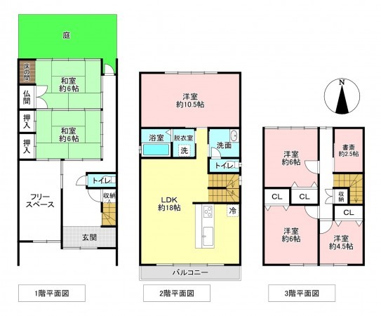 京都市上京区下長者町通智恵光院東入西辰巳町、中古一戸建ての間取り画像です
