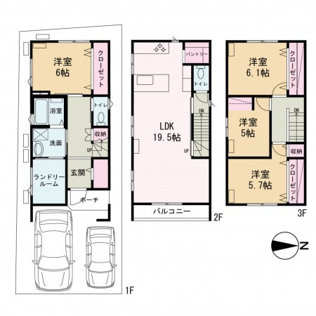 京都市上京区大宮通西裏今宮御旅所下る西若宮南半町、土地の建築プラン例画像です