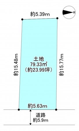 京都市上京区大宮通西裏今宮御旅所下る西若宮南半町、土地の間取り画像です