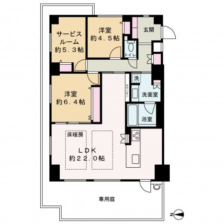 京都市上京区大上之町、マンションの間取り画像です