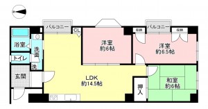 京都市上京区千本通出水下る十四軒町、マンションの間取り画像です