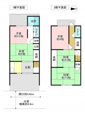 京都市上京区大宮通下立売上る家永町、中古一戸建ての間取り画像です