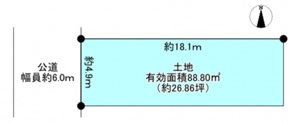 京都市上京区出水通千本東入尼ケ崎横町、土地の間取り画像です