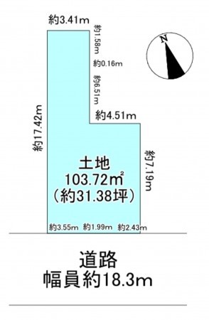 京都市上京区丸太町通黒門東入藁屋町、土地の間取り画像です
