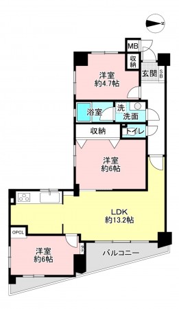 京都市上京区堀川通寺之内上る寺之内竪町、マンションの間取り画像です
