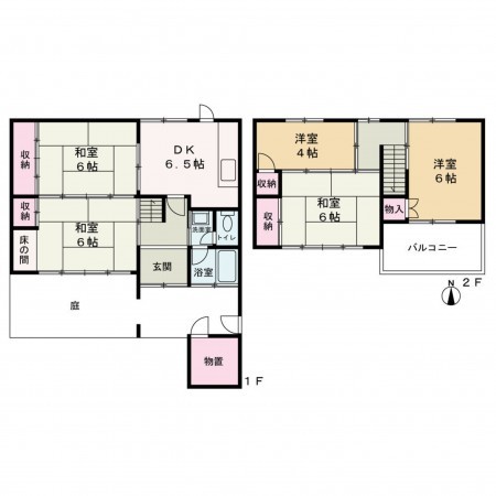 京都市上京区大東町、中古一戸建ての間取り画像です