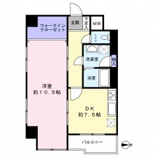 京都市上京区千本通出水下る十四軒町、マンションの間取り画像です