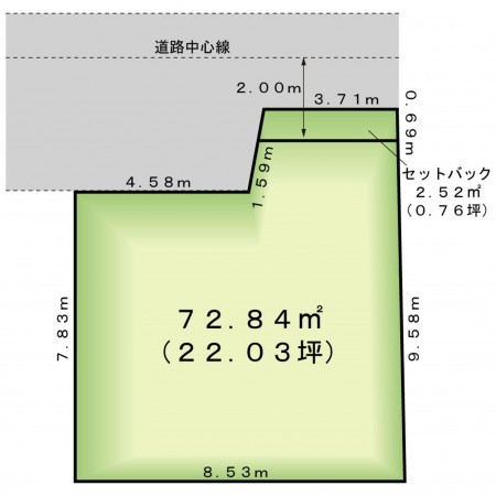 京都市上京区川瀬町、土地の間取り画像です
