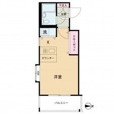 京都市上京区葭屋町通上長者町下る菊屋町、マンションの間取り画像です