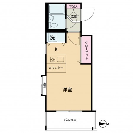 京都市上京区葭屋町通上長者町下る菊屋町、マンションの間取り画像です
