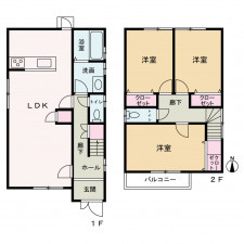 京都市上京区浮田町、新築一戸建ての間取り画像です