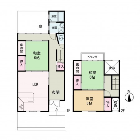 京都市上京区一条通七本松西入東町、中古一戸建ての間取り画像です