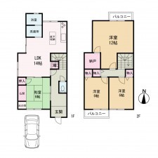京都市上京区新白水丸町、中古一戸建ての間取り画像です