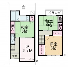 京都市上京区松屋町通中立売下る神明町、中古一戸建ての間取り画像です